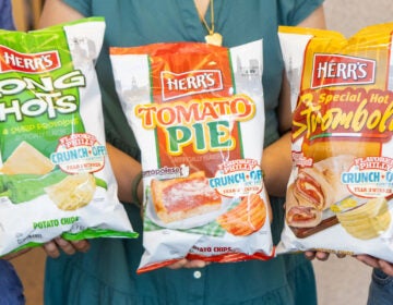 Three bags of Herr’s chips: Long Hots, Tomato Pie and Special Hot Stromboli